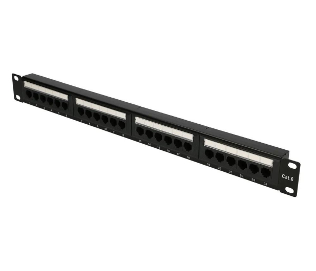 ExtraLink  Patchpanel 24p 19" 1U UTP 6 półka (czarna) - 1323228 - zdjęcie